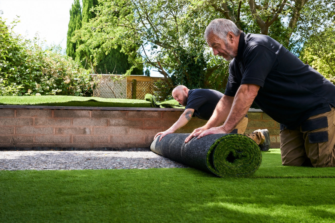 Artificial turf installation in Baldwin Park, CA
